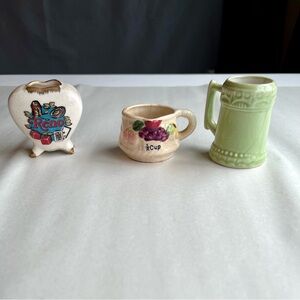 Vintage Mini Ceramic Vases/Toothpick Holders - Bundle of 3